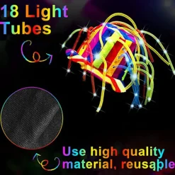 Holocky Rolig Clownhatt med LED-lampor & Noodlehår><noscript><img width=
