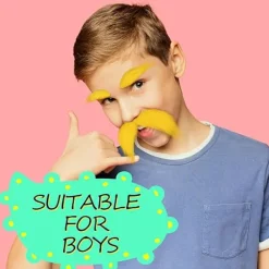 Rolig falsk mustasch & ögonbrynsset för kostymer och fester [JUN]><noscript><img width=