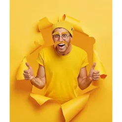 Rolig Gul Mustasch & Ögonbrynsset för Cosplay Kostymfester Män Kvinnor[JUN]><noscript><img width=