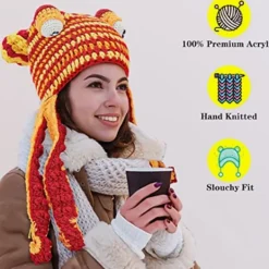 Rolig Halloween-fest huvudbonad för europeiska och amerikanska vuxna, gul bläckfiskform handvävd bläckfiskhatt><noscript><img width=