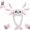 Rolig hoppande kaninplyschmössa för kvinnor och flickor, kan användas som rolig påsk-/halloween-/julhattgåva> Huvudbonader