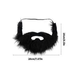 Rolig Kostymfest Herr Svart Falskt Skägg Mustasch, Halloween & Jul Skägg med Mustasch för Vuxen Halloweenfest Svart><noscript><img width=