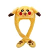 Rolig leksak kaninhatt PIKACHU hatt klämma öron airbag hatt rörlig söt plyschhatt/djurhatt som present> Huvudbonader