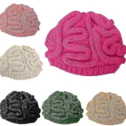 Rolig Parodi Skräck Hjärna Hatt Virkad Stickad Mössa Hatt Vuxen Barn Vinter Fruktansvärd Hjärna Halloween Cosplay Rekvisita Ks7><noscript><img width=