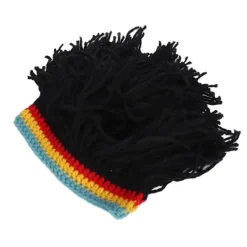 Rolig Perukmössa Hög Elasticitet Håller Varmt Stickad Mössa Med Dreadlocks Till Jul Halloween><noscript><img width=