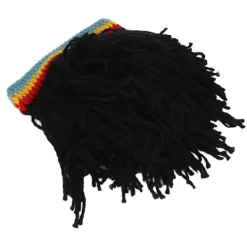 Rolig Perukmössa Hög Elasticitet Håller Varmt Stickad Mössa Med Dreadlocks Till Jul Halloween><noscript><img width=