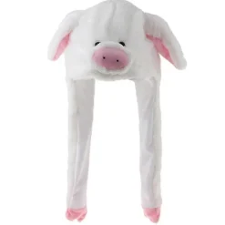 Rolig Plysch Gris Hatt Rörliga Öron Djur Gris Huvudbonad med Tryckning_Kvalitetsgåvor> Huvudbonader