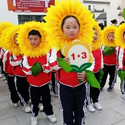 Rolig Solros Huvudbonad Performance Kostym Rekvisita för Dansfest Festival Barnkalas><noscript><img width=