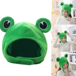 Rolig tecknad söt plyschgrodhatt Cosplay-kostym Klä upp hatt> Huvudbonader
