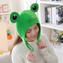 Rolig tecknad söt plyschgrodhatt Cosplay-kostym Klä upp hatt><noscript><img width=