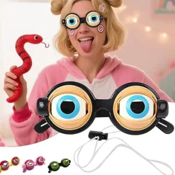 LBSS Roliga glasögon med blinkande ögonmekanism, avslappnad stil, dekorativa glasögon för selfie, rolig present><noscript><img width=