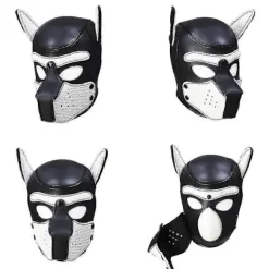Rollspels Hundmask Helhuvud med Mask#vit><noscript><img width=
