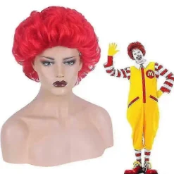 Ronald McDonald Clown Röd Gul Maskerad Vuxen Kostym Herr Rolig Halloween Karneval Party Cosplay Kläder-FM- L><noscript><img width=