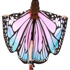 Rosa damkappa fjärilsvingar dansfest foto älva dam älva cosplay accessoarer kappa klänning bikini C> Tillbehör