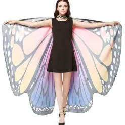 Rosa damkappa fjärilsvingar dansfest foto älva dam älva cosplay accessoarer kappa klänning bikini C> Tillbehör