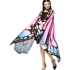 Rosa damkappa fjärilsvingar dansfest foto älva dam älva cosplay accessoarer kappa klänning bikini C><noscript><img width=