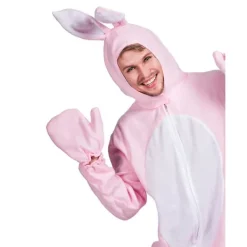 Rosa kanindräkt Vuxen djurpyjamas Påsk Halloween festdräkter{Fyn20}><noscript><img width=