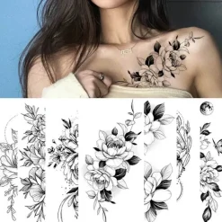 Rose Water Transfer Tattoo Stickers Women Body Art Temporary Tatt> Smink