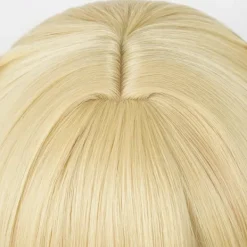 Roséguldfärgad peruk med flätor, kostym för flickor och kvinnor, anime, tvåfärgad lockig peruk, lämplig för jul med huva><noscript><img width=