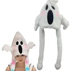 Rörliga fladdermusöron Halloween fladdermushatt, justerbar rem gotisk upplyst hatt> Huvudbonader