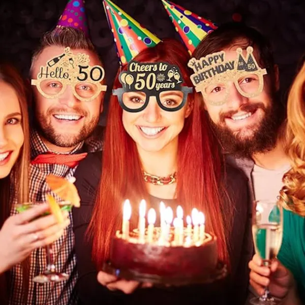 50-årsdag Pappersglasögon Grattis På Födelsedagen Pappersögonroliga Glasögon Nyhet Ögonkläder Födelsedagsfesttillbehör 6 Par> Tillbehör