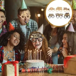 50-årsdag Pappersglasögon Grattis På Födelsedagen Pappersögonroliga Glasögon Nyhet Ögonkläder Födelsedagsfesttillbehör 6 Par><noscript><img width=