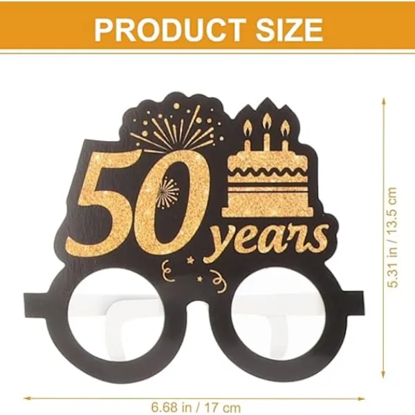 50-årsdag Pappersglasögon Grattis På Födelsedagen Pappersögonroliga Glasögon Nyhet Ögonkläder Födelsedagsfesttillbehör 6 Par> Tillbehör