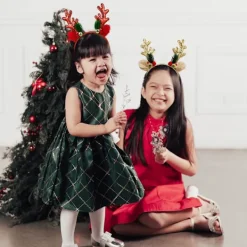 Rött Pannband med Renhorn och Paljetter - Julprydnad för Födelsedagar, Julfester, Vuxen Cosplay & Kostymdekoration> Huvudbonader