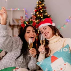 Rött Pannband med Renhorn och Paljetter - Julprydnad för Födelsedagar, Julfester, Vuxen Cosplay & Kostymdekoration><noscript><img width=