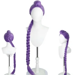 unbranded Rumi Cosplay Hårstycke med 120 cm Långa Flätade Grissvansar Långt Hår Vuxen Anime Halloween Kostymtillbehör><noscript><img width=