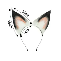 Räv, katt, långt päls, öron, hår, huvudbonad, varg, djur, anime, Halloween KLB> Huvudbonader