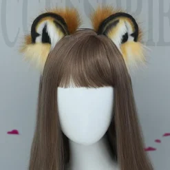 Räv Varg Björn Tiger Apa Katt Hund Öron Hårband Hårklämmor Halloween Kostymfest Tillbehör><noscript><img width=