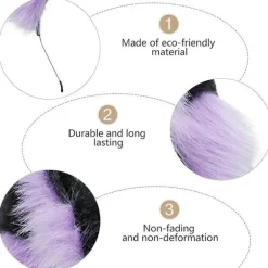 Räv Varg Katt Hund Öron Pannband Hårband Halloween Kostymfest Huvudbonad Present Style 3><noscript><img width=