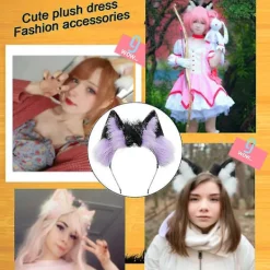 Räv Varg Katt Hund Öron Pannband Hårband Halloween Kostymfest Huvudbonad Present Style 3><noscript><img width=