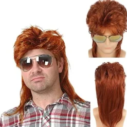 Ryan peruk blond 1 del, mullet, brun blond, 80-tal, löshår,><noscript><img width=