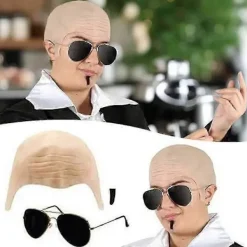 RY*Mr Worldwide Flintskallig Hätta & Solglasögon Set, Kändisikon Maskerad Pitbull Kostym Tillbehör Set, 3 st><noscript><img width=