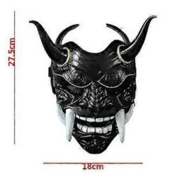 Samurai Hannya Oni Latexmask Japansk Läskig Monster Kabuki Samurai Demon Ansiktsmask Halloween Maskerad Cosplay Party Kostym Rekvisita -NMAOV( Svart) | Fyndiq> Masker