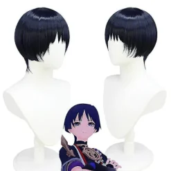 Scaramouche Cosplay Genshin Impact Costume Peruk Hatt Full Set Anime Halloween Genshin Cosplay Wanderer Kostym Uniform för män XXXL> Peruker