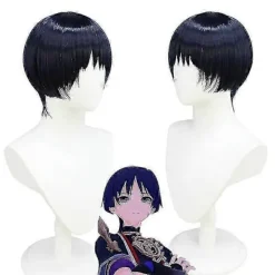 Scaramouche Genshin Impact Cosplay Kostym Peruk Hatt Komplett Set för Män Perfekt för Halloween och Anime-älskare> Peruker