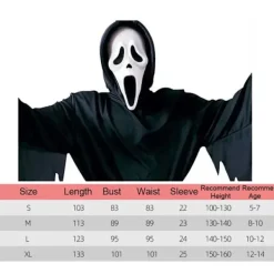 Scream Ghost Face-dräkt för barn Halloween-kostym XL_yux-FA-><noscript><img width=
