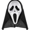 Scream Mask för Halloweenkostym Tillverkad av slitstarkt hårt material för vuxna för läskig filmkostym, Ghost Face Halloween Ghost Mask, One Size> Masker