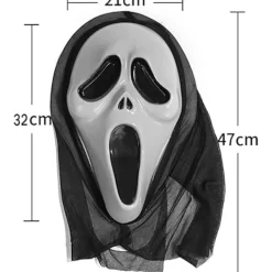 Scream Mask för Halloweenkostym Tillverkad av slitstarkt hårt material för vuxna för läskig filmkostym, Ghost Face Halloween Ghost Mask, One Size><noscript><img width=
