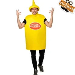 Senap Ketchup Flaska Maskeraddräkt För Vuxna Rolig Mat Tunika För Par Maskotar Outfit Fancy-Dress Kostym-FA-><noscript><img width=