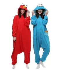 Sesam Street Cookie Monster Vuxen Pyjamasdräkt> Dräkter