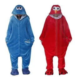 Sesamgatan Kakmonstret Blåröd Elmo Kostym Pyjamas-Perfekt M> Dräkter