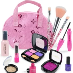 Set för barn flickor plånböcker - söta utklädningssmink mini väskor leksaker mobilplånbok> Smink