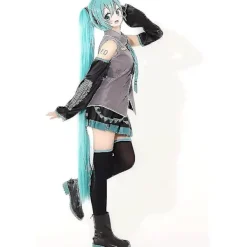 Set Hatsune Miku Cosplay Kostym Dam Scenföreställning Falsk Tecknad Figur Uniform Halloween Party-Xin M> Dräkter