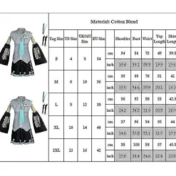 Set Hatsune Miku Cosplay Kostym Dam Scenföreställning Falsk Tecknad Figur Uniform Halloween Party-Xin M><noscript><img width=
