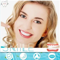 Set med 1 falska vita tänder, kosmetiska proteser för över- och underkäke, tillfälliga proteser, tandfanér, tänder> Tillbehör