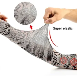 Set med 6 utomhus cykling tatuering ärmar sömlösa herr- och damblommor arm utomhus solskydd armärmar><noscript><img width=